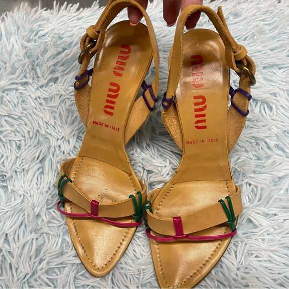 Miu Miu Leather Wedges Heels - Picture 8 of 9